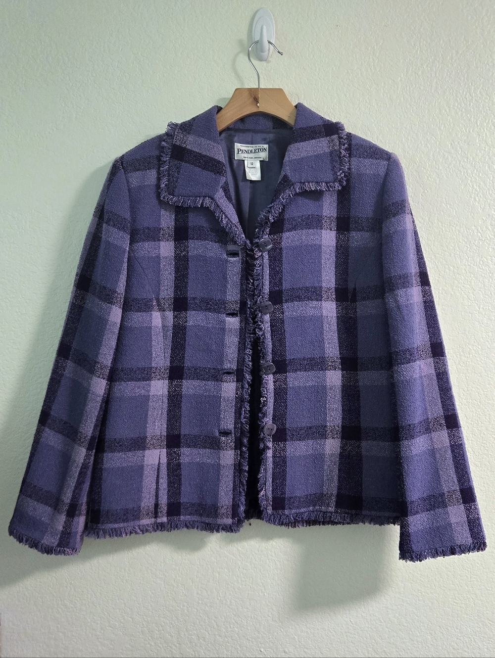 Pendelton Vintage Plaid Tweed Blazer
